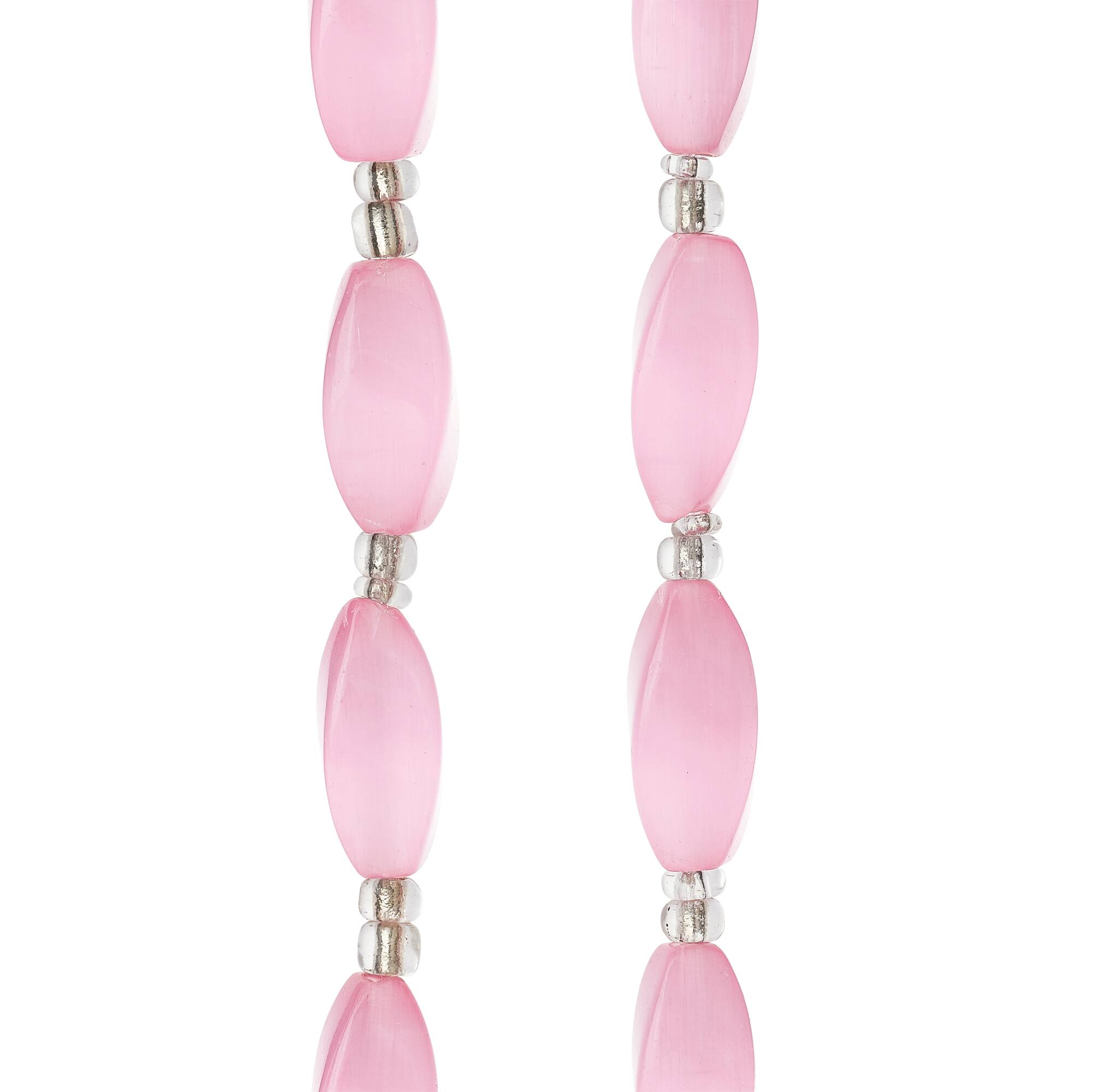 Pink Cat's Eye Glass Twist Beads, 16mm by Bead Landing™